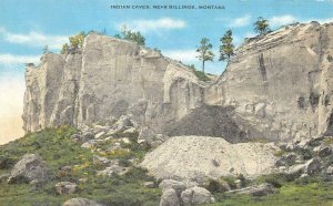 BILLINGS, Montana~MT  GHOST & INSCRIPTION INDIAN CAVES  c1940's Linen Postcard