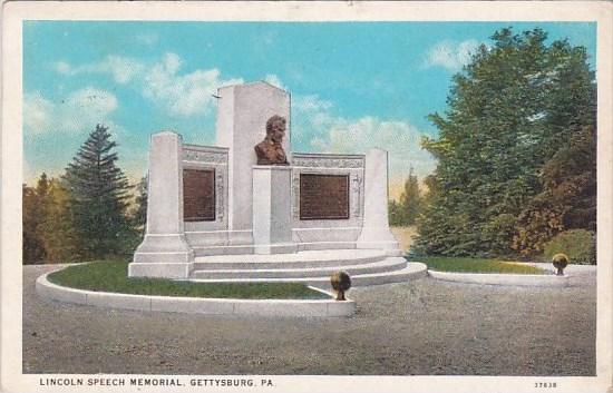 Lincoln Speech Memorial Gettysburg Pennsylvania 1930