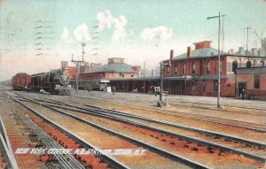 NEW YORK CENTRAL TRAIN DEPOT UTICA NEW YORK ROTOGRAPH POSTCARD EXCHANGE 1908