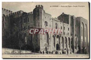 Old Postcard Avignon Popes' Palace main face