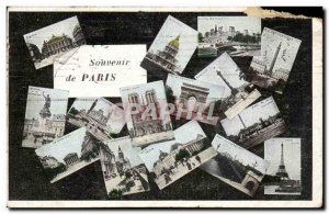 Paris Postcard Old Memorial Eiffel Tower Arc de Triomphe