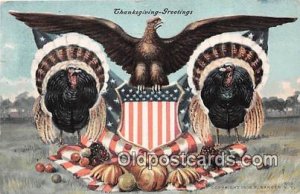 Thanksgiving Greetings Patriotic 1908 