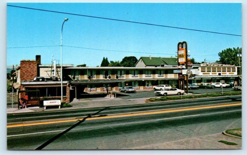 PORTLAND, Oregon OR~ Roadside MEL'S MOTOR INN Top Deck Restaurant 1970s Postcard