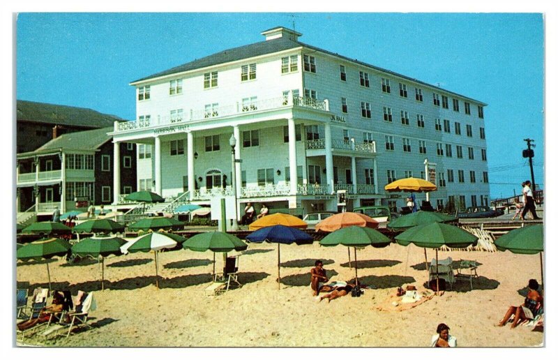 1950s/60s Harrison Hall Hotel, Ocean City, MD Postcard *6J7