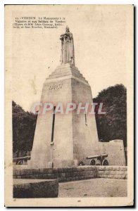 Old Postcard Verdun Monument Victory and Verdun Soldiers