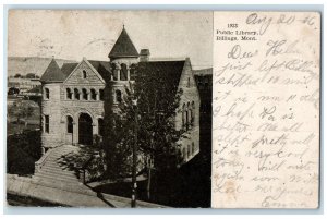 1906 Bird's Eye View Of Public Library Scene Billings Montana MT Posted Postcard