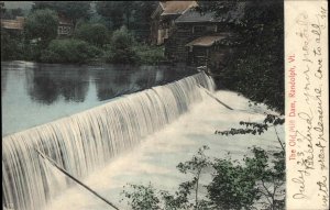 Randolph Vermont VT Old Mill Dam Waterfall c1910 Vintage Postcard