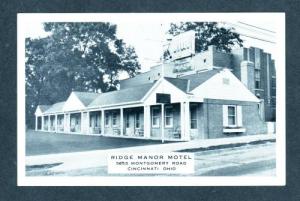 OH Ridge Manor Motel CINCINNATI OHIO Postcard PC