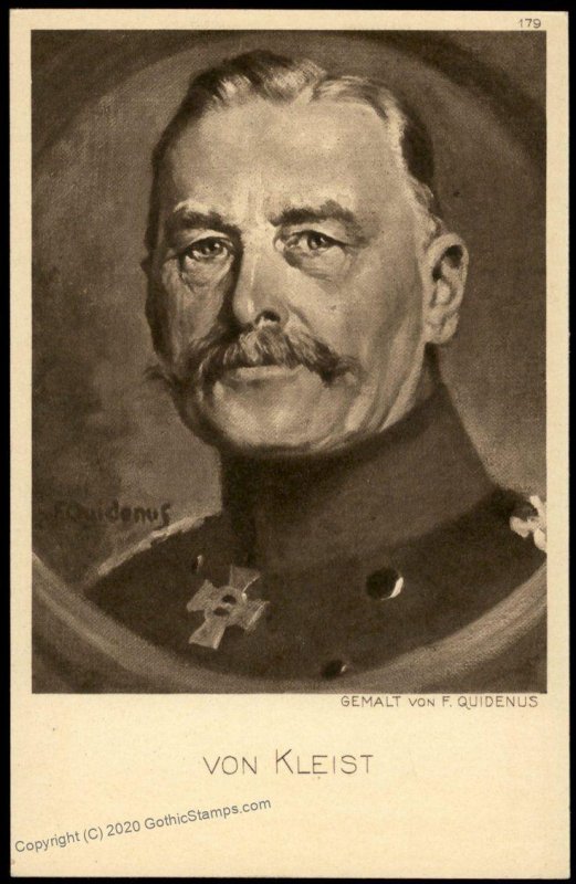 Germany WWI General von Kleist Artist Signed Portrait Ostpreussenhilfe Ea G77390