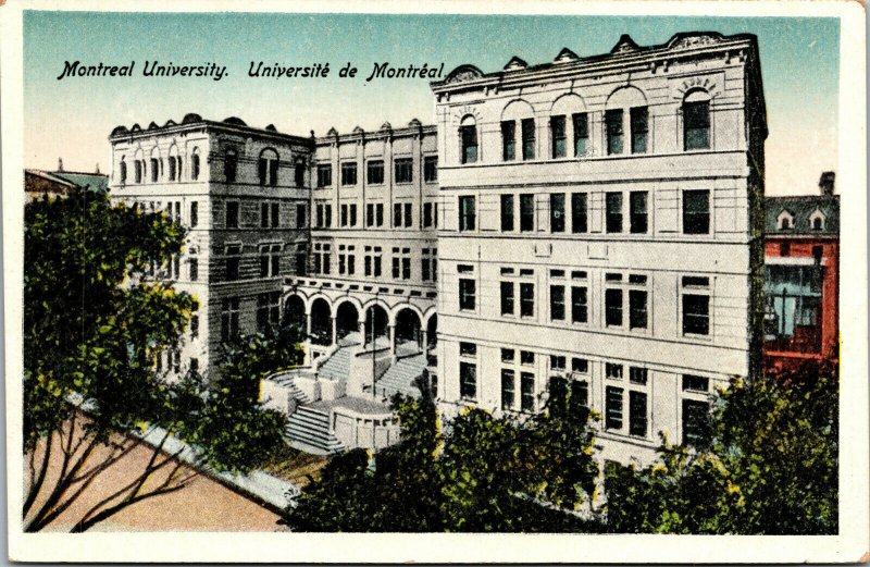 Vtg 1920s University of Montreal Quebec Canada Unused Postcard