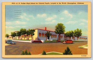 Birmingham Alabama Black Americana~AH Parker High School for Negroes~1951 Linen