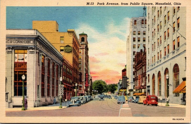 LOT OF 3 MANSFIELD OHIO OH ANTIQUE  POSTCARDS FOUNTAIN SKYLINE STORES MONUMENT