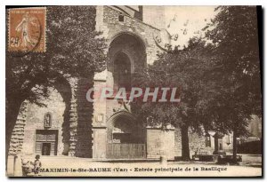 Old Postcard St Maximin la Sainte Baume Var main entrance of the Basilica