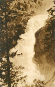 RPPC Postcard California Fresno Big Creek Falls 1920s Mudge Photo 23-5231