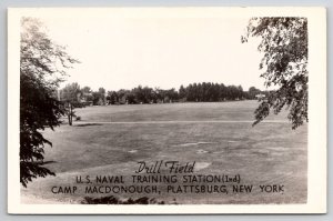 RPPC US Naval Training Station Camp MacDonough Plattsburg NY Postcard J23