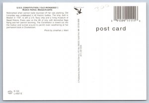 USS Constitution, Old Ironsides, July 4th Decorative Flags, Boston MA Postcard 