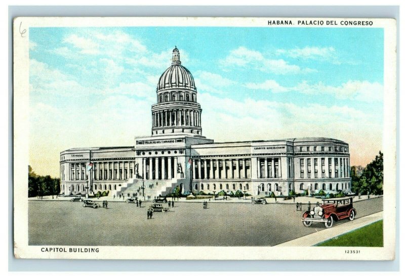 C.1910 Capital Building Havana Cars Vintage Postcard F96