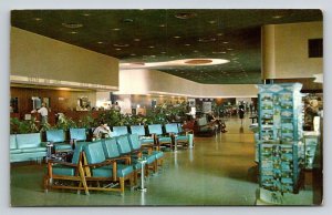 Vintage Houston International Airport Interior Postcard Delta Air Lines Terminal