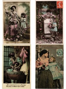 GLAMOUR MOTHER and CHILD 150 Vintage Real Photo Postcards (L4417)