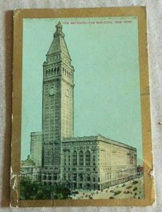 VINTAGE SMALL CARD 2.5 X 3.25  THE METROPOLITAN BUILDING N.Y PAN HANDLE SCRAP