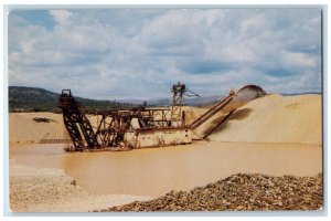 View Of Mining Gold Dredger Hammonton California CA Vintage Unposted Postcard 