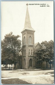 ALBION IN PRESBYTERIAN CHURCH ANTIQUE REAL PHOTO POSTCARD RPPC