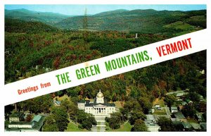 Postcard AERIAL VIEW SCENE Montpelier Vermont VT AS5004