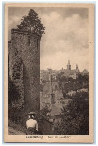 c1920's Tower Buildings Tour Du Rham Luxembourg Antique Unposted Postcard