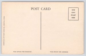 Augusta Maine~Augusta House~Hotel~Statue in Front~1930s B&W Postcard