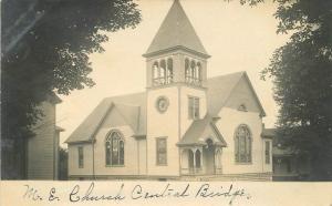 C-1908 Central Bridge New York ME Church RPPC real photo postcard 5080