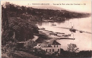 France Thonon-Les-Bains Vue sur Port prise des Concises Vintage Postcard 04.10