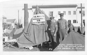 US Navel Communications, Outside World Sta. Barbara 6/29/25 Real Photo Unused 