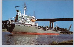 Cargo Ship Bruni Renamed Staropolye, Welland Canal St Catharines Canada Postcard
