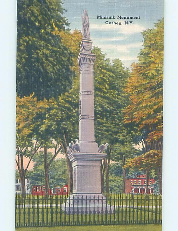 Unused Linen MINISINK MONUMENT Goshen New York NY HM9448@