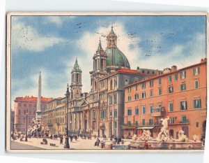 Postcard Piazza Navona Rome Italy