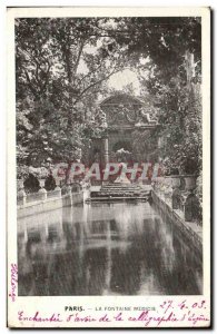 Paris Old Postcard The Medici Fountain Luxembourg Gardens