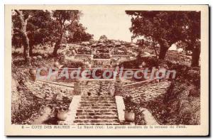 Old Postcard Cote des Maures Rayol Var steps to the terrace of Patek