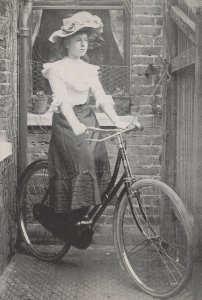 Millwall Female Lady Cyclist Bicycle London Bike Postcard