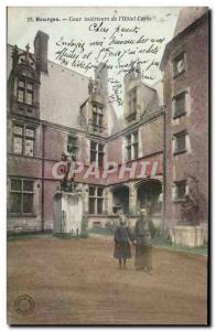 Old Postcard Bourges inner courtyard of the & # 39hotel Cujas