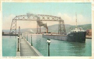 Minnesota Duluth US Ship Canal Detroit Publishing Phostint Postcard 22-4977