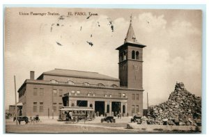 1918 Union Passenger Station El Paso Texas TX Posted Antique Postcard