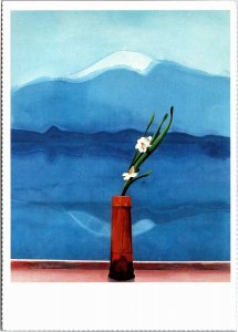 Postcard Art Hockey, David - Mount Fuji and Flowers