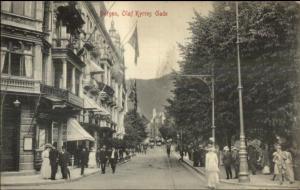Bergen Norge Norway Olaf Kyrres Gade c1910 Postcard