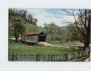 Postcard A Rustic Setting In Noble County, Cain Archer Covered Bridge, Berne, OH