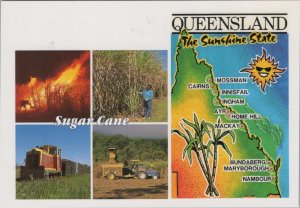 Maps Postcard - Map of Sugar Industry, Queensland, Australia  RR23488
