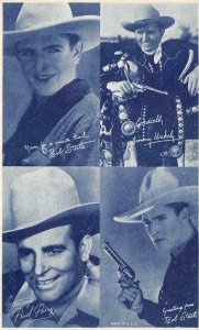 Cowboys Western Movie Stars Bob Steele Jimmy Wakely c1940s Vintage Arcade Card