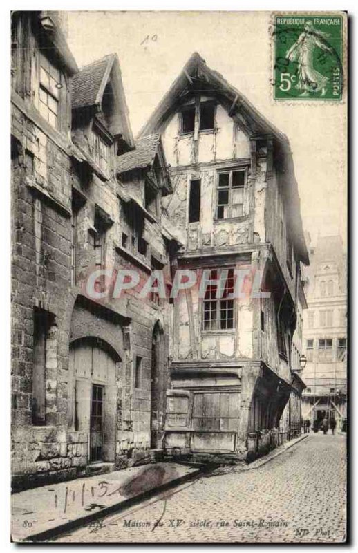 Old Postcard Rouen House 15th St Romain