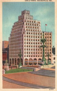 Vintage Postcard 1948 Circle Tower Cuz Aristocrat Building Indianapolis Indiana