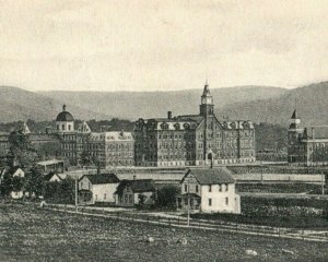 Vintage Post Card Bird's Eye View College Building Allegany, NY P18