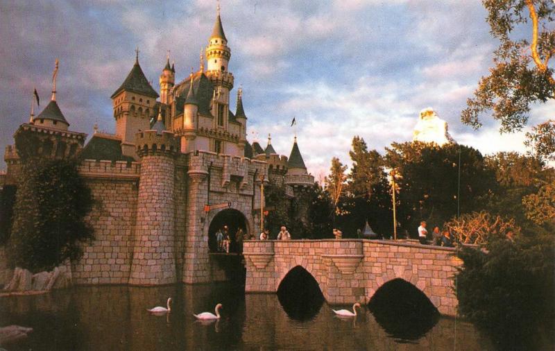 CA, California  DISNEYLAND AMUSEMENT PARK~Sleeping Beauty Castle~SUNSET Postcard